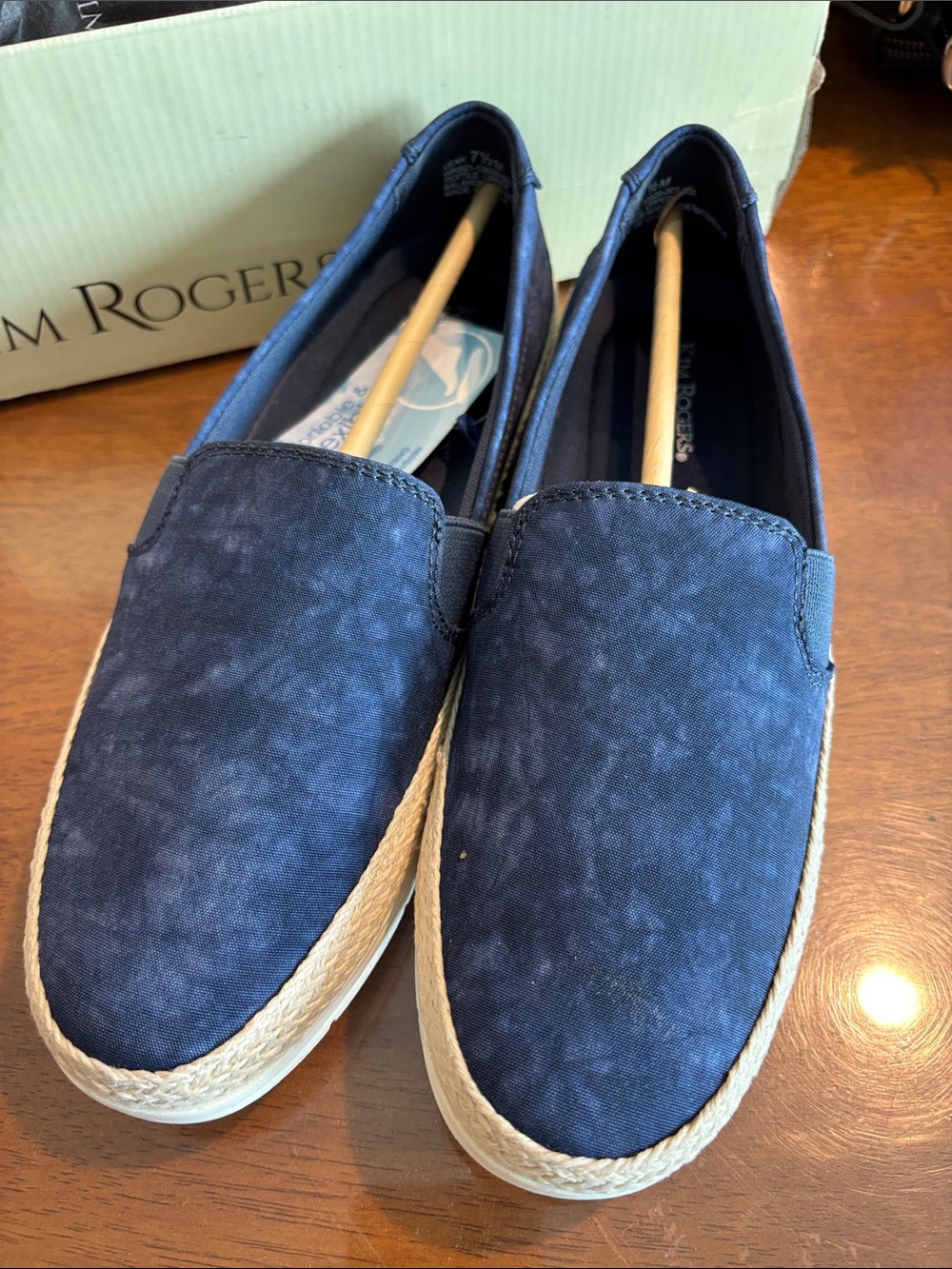 Kim Rogers Navy Slip-On Espadrille Sneakers